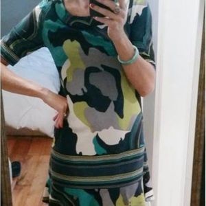 BCBG Maxazria camo dress ruffles like new XS S 0